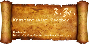 Krattenthaler Zsombor névjegykártya